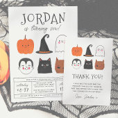 Halloween Vrienden Schattige Moderne Verjaardag Be Bedankkaart