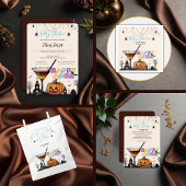 Halloween Happy Hour Pumpkin Cocktail Baby shower Papieren Bordje