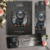 Halloween avond met kitten en pompoenen. bad handdoek