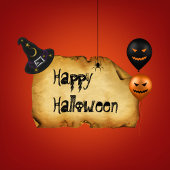Halloween Old Parchment Greeting Magneet