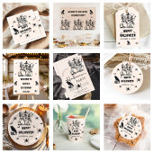 Halloween Party Volwassen  Gotische Schedel Cadeaulabel