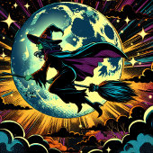 Een heks en een Halloweenfeest Papieren Bordje