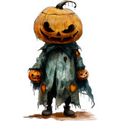 Pompoenhoofd vogelverschrikker spooky carving part schort