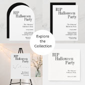 Halloween RIP Party Black and White Kaart