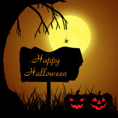Happy Halloween Jack O Lantern Pumpkins Vierkante Sticker