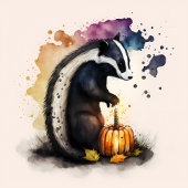 Waterverf Skunk Halloween Tote Bag