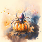 Waterverf Spider Halloween Papieren Bordje
