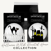 Halloween Spooky Scary Moonlight Flying Witch Wijn Etiket