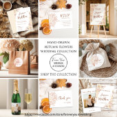 Modern Script Handgetekende Autumn Foliage bruilof Kaart