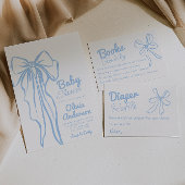  Retro handgetekende stoffige blauwe strik Jongens Kaart