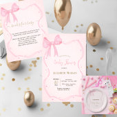 Hand getrokken boog Elegant Lijst Stippen Baby sho Bedankkaart