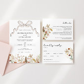 Wild bloom moderne bruiloft uitnodiging