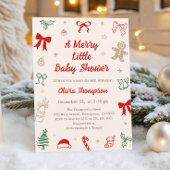 A Merry Little Thank You Christmas Baby Shower Vierkante Sticker