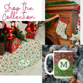 Kerst hulst bladeren en bessen rood en groen cadeaupapier