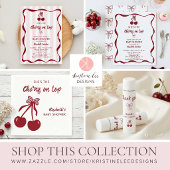 Cherry Baby Shower Diaper Raffle Ticket Game Informatiekaartje