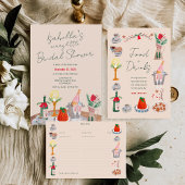 Hand getekende kerst Vrijgezellenfeest Deel een re Informatiekaartje