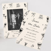 Hand getrokken eigenzinnige bruiloft munt bar poster