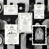 Hand getrokken doodle Cherub Cupid RSVP Kaart