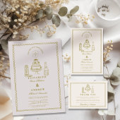 Hand getrokken Funky Western Doodle Wedding Save The Date