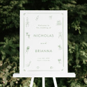 Sage Green Wedding Place Card DIY Kaart