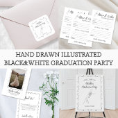 Hand getrokken geïllustreerd Afstuderen welkom Poster