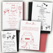 Hand getrokken Doodles Maroon bruiloft Zitting Gra Acryl Bord