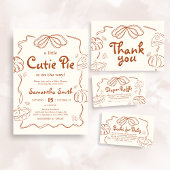 Little Cutie Pie Pumpkin Baby shower Waterfles Etiket