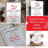 Hand getrokken Merry Little Baby Luier Raffle Informatiekaartje