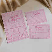 Hand getrokken roze gans baby meisje douche cadeaulabel