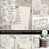 Hand getrokken  grillige bruiloft gastenboek