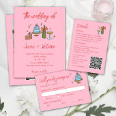 Kleurrijke roze hand getekend funky geschreven bru ronde sticker