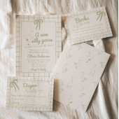 Hand getrokken groen Gekke Goose Bow Baby shower Etiket