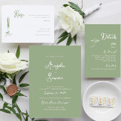 Whimsical Sage Groene Boog Bruiloft Plaats Kaart Plaatskaartje