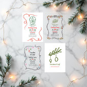 Doedels van vreugde! Whimsy Hand getrokken kerstfe Kaart