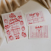 Hand getrokken bessen Aardbei Diy Girl Baby shower Kaart