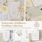 Waterverf Wildflower Wedding Save the Date Kaart