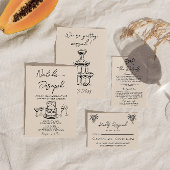 Moderne hand geschreven getrokken retro eigenzinni menu