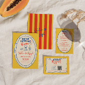 Kleurrijke QR-code handgeschreven eigenzinnige Sch RSVP Kaartje