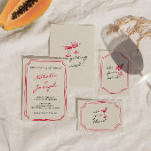 Hand geschreven getrokken retro grillige leuke bru save the date