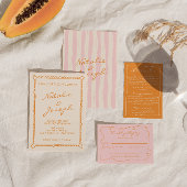 Kleurrijke handgeschreven grillige funky bruiloft uitnodigingen wikkel