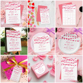 Hanging String Love Hearts Vrijgezellenfeest Real Folie Uitnodiging