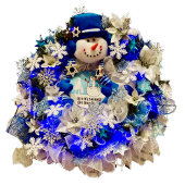 Modern Hanukkah Star van David Snowman Wreath Ronde Sticker