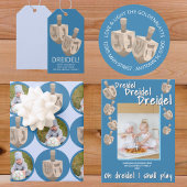 Dreidel Rustic Oak 2 Foto Dubbelzijdig Hanukkah Metalen Ornament