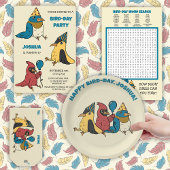 Happy Bird Day Cartoon Birds thema Verjaardag Papieren Bordje