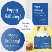 Gepersonaliseerd Modern Blauw Gelukkig Verjaardags T-shirt