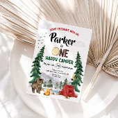 Onze gelukkige kampeerder is vier verjaardagsuitno kaart