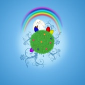 Happy Easter Colorful Planet Servetten