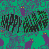 Gelukkige Halloween van de Scarry Katten Poster