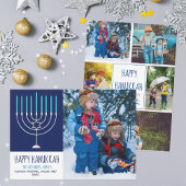4 Familie Foto Cute Blue Hanukkah Custom Holiday Decoratie