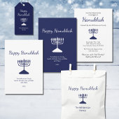 Gelukkige Chanoeka eenvoudige blauwe menorah Koffiemok